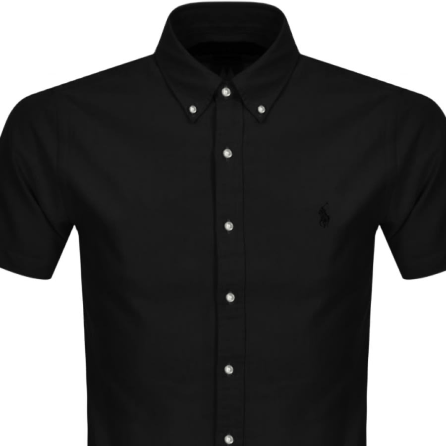 Alternative Image for ProductRalph Lauren Slim Fit Short Sleeve Shirt Black2